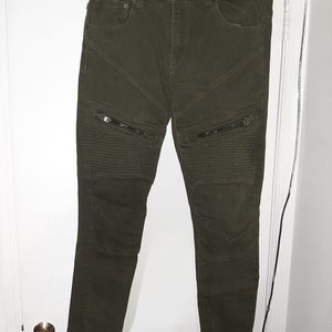 Copper Rivet Olive denim jeans